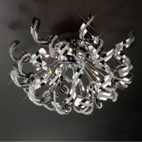Esme Crystal Ceiling Lights Diyas Flush Crystal Fittings Esme Crystal Ceiling Lights Diyas Flush Crystal Fittings
